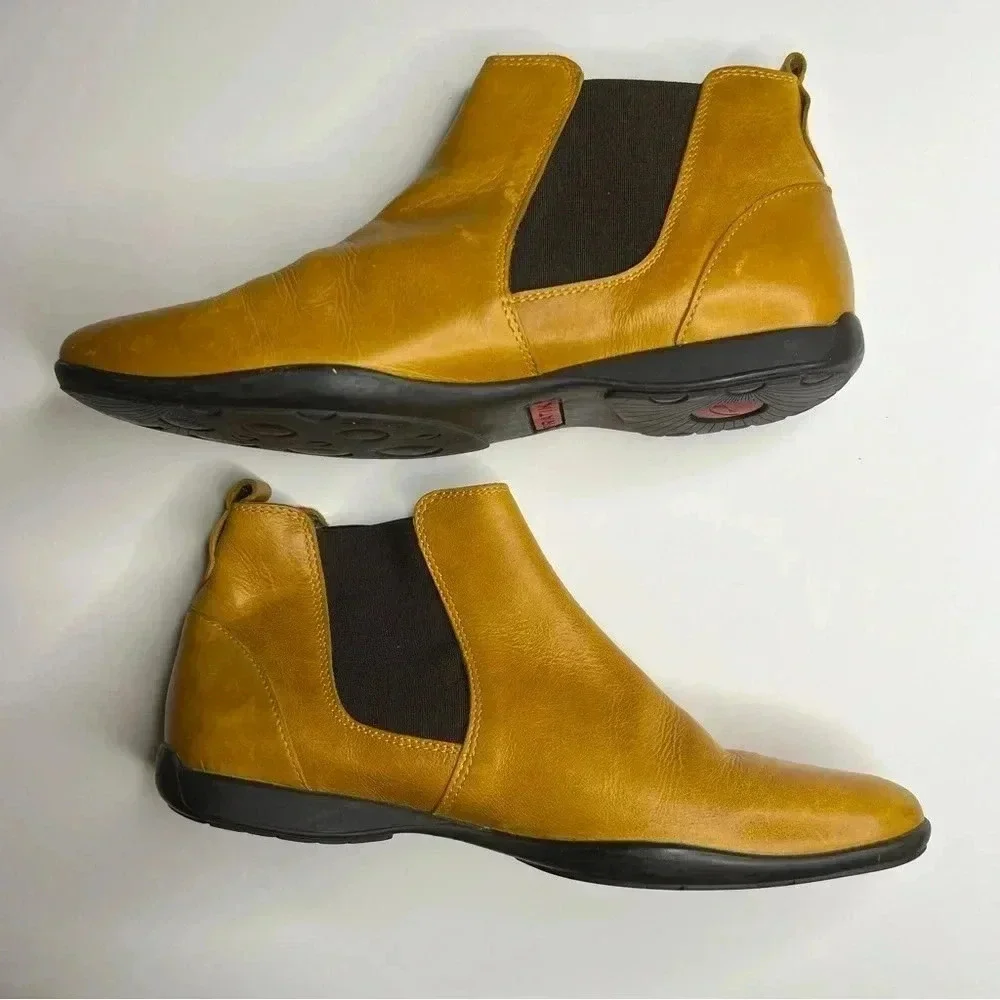 Pratik Walking Freedom Leather Chelsea Boot Mustard 38